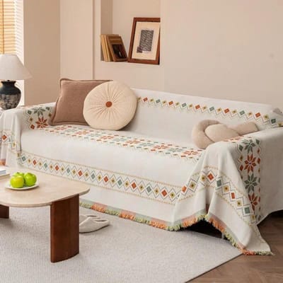 1 STuks Boheemse Bankmeubilair Deken met Kwast Chenille Woonbankhoes Woonkamer Anti-vuil Universele Bankmeubilair Plaid Home Hotel 180x130cm S