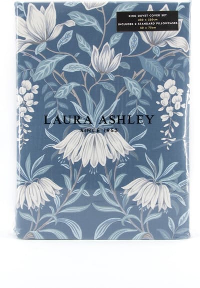Laura Ashley Parterre Dekbedovertrek - Bloemen - Lits-Jumaux 230x220cm - Blauw