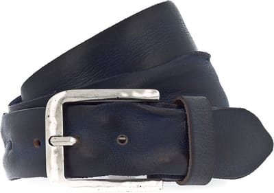 Vanzetti Leren Riem Denim Love 40mm Full Leather Belt W80 Marine Blauw