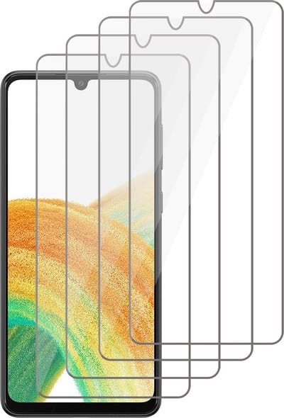 Screenprotector geschikt voor Samsung Galaxy A33 - Gehard Glas Beschermglas Tempered Glass Screen Protector - 4 Stuks