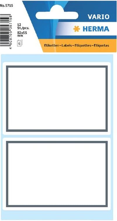 Etiket herma 5715 53x80mm schrift grijs kader 12st | 10 stuks