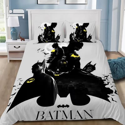 Heet Superheld B-BatmanS Dekbedovertrek Kussensloop B-BatmanS Beddengoed Set Volwassene Jongen Meisje Slaapkamer Decoratie Kinder Cadeau EU Single(135*200cm)3pcs