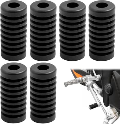 Zwarte Beschermhoezen voor Versnellingspook - 6 Stuks Rubber, Antislip en Duurzaam voor Motorfietsen
