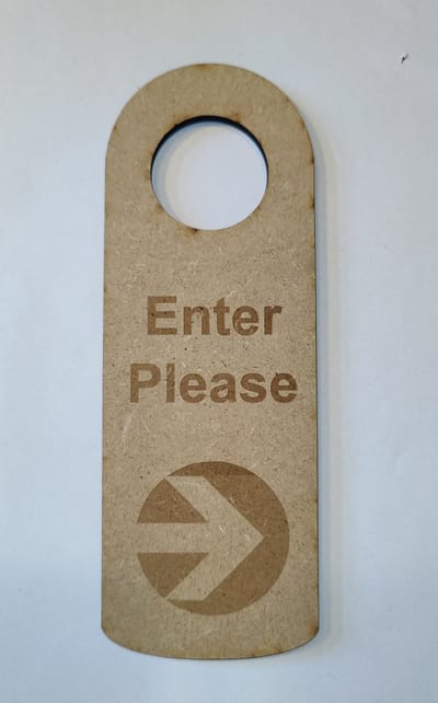 Djemzy - deur bordje - Deurhanger - enter please - do not disturb please - mdf kleur - dubbelzijdig - laser gegrafeerd hout - 6 mm mdf
