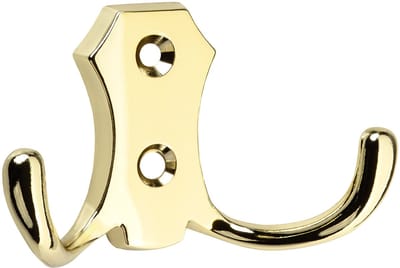 SO-TECH® Garderobehaak LENA 2 haken kort / messing-look Jashaak Kledinghaak