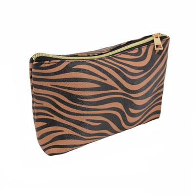 Make-up Tas / Etui - Zebra Bruin | 16 x 7,5 x 13 cm | PU-leder | Fashion Favorite