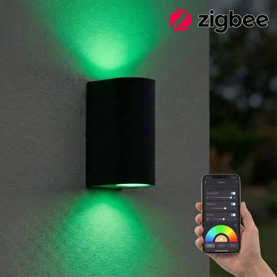 SMART LED Wandlamp | Zigbee | Santa barbara | Incl. 2x lichtbronnen | HUE Compatible| Zwart