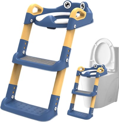 Potjestraining Stoel - Kinder Toiletbril - Zelfstandig Leren - Inklapbaar en Verstelbaar - 53 x 33 x 35 cm - Blauw