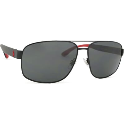 Polo Ralph Lauren Aviator Heren Mat Zwart Grijze Zonnebril