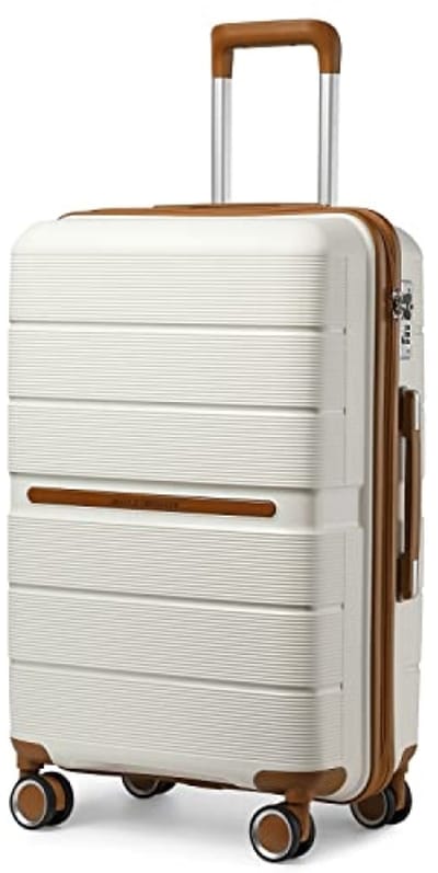 Witte Cabinekoffer 20 Inch - Lichtgewicht Polypropyleen met 4 Zwaluwielen en TSA-slot