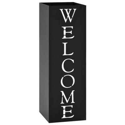vidaXL - Parapluhouder - Welcome - staal - zwart