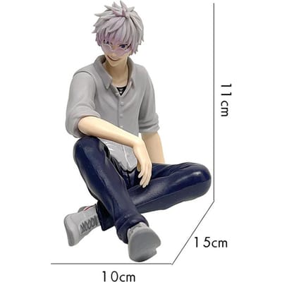 Anime Jujutsu Kaisen 11cm Gojo Satoru Geto Suguru Figuur Zittende Houding De Sterkste Perfect Speelgoed Collectie Decoratie Ornamenten PVC gray