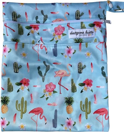 Duurzame luiers - Wetbag voor luiers - Blauw tropical