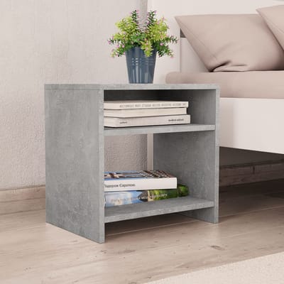 vidaXL - Nachtkastje - 40x30x40 - cm - bewerkt - hout - betongrijs