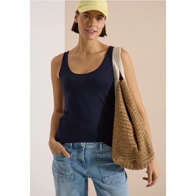 Effen longtop met ronde hals