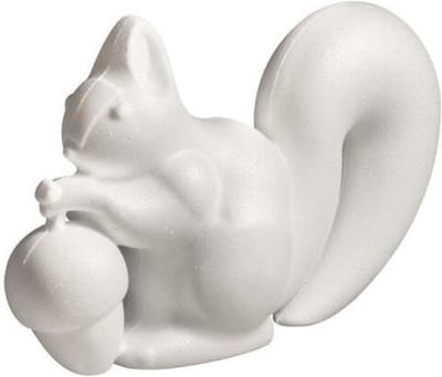 Hobby/DIY piepschuim figuur eekhoorn - 18 cm - Knutselen - hobby materialen - dieren - Herfst decoratie - zelf beschilderen