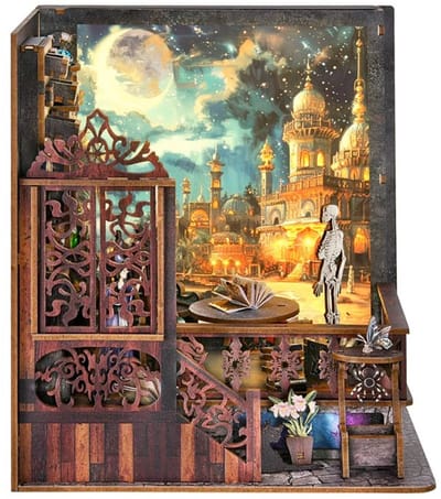 DIY Book Nook Bouwpakket - Magic Detective Agency - Miniatuurhuis met 3 Lichtstanden - USB