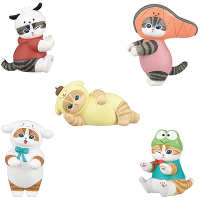 Chat Mignon à Capuche 3 Petits Pandas Mimi Cos Melodys Chat Œuf Tordu Jouet Alimentaire Ornement Pendentif Jouet Capsule Sans Coquilles d'Œufs