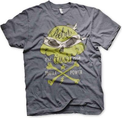 Teenage Mutant Ninja Turtles Heren Tshirt -S- Rebel Turtle Power Grijs
