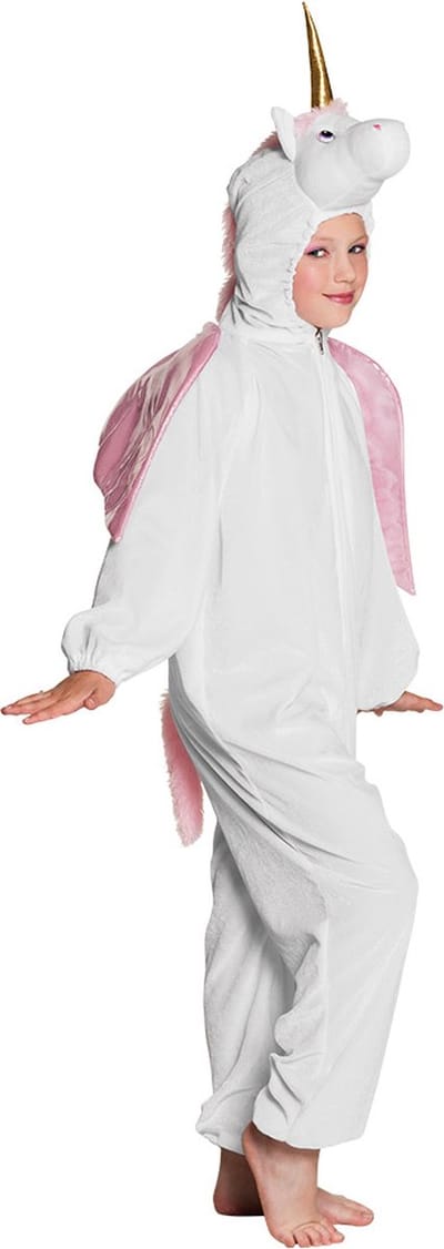 Boland - Kostuum Eenhoorn pluche wit (max. 1.16 m) - Kinderen - Eenhoorn - Fantasy - Onesie