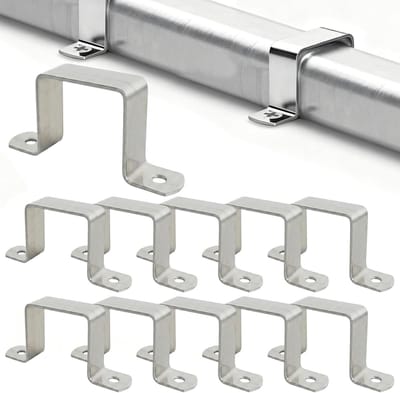 Set van 10 vierkante buisklemmen 40 x 40 mm van 304 roestvrij staal voor stevige bevestiging van leuningen, kabels en meubels