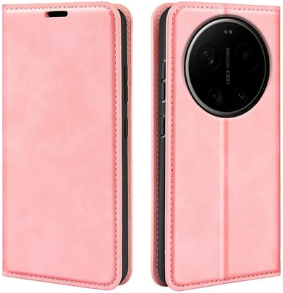 MobyDefend Hoesje - Geschikt voor Xiaomi 17 Ultra - Luxe Wallet Bookcase (Magnetische Sluiting) - Roze