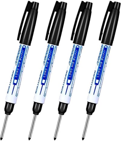 Markeerstiften 4 stuks - Waterdichte Marker Pen - Diepe Gat Markeerpen - Fijne Punt - Draagbaar Formaat - 30 mm Penpunt - Markerpen