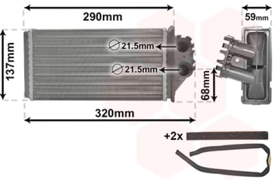 Van Wezel - KACHEL RADIATEUR VOOR PEUGEOT 307 2001-2005 6448K4