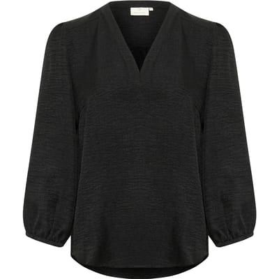 Blouse met lange mouwen Regular fit Black