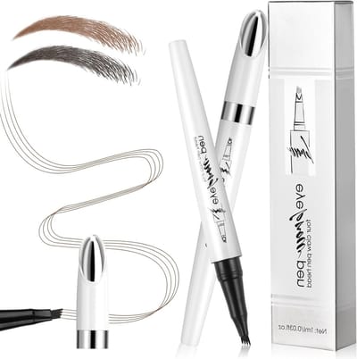 Langdurige Waterdichte Wenkbrauwpen met 4 Fork Tips, Natuurlijke Look, Microblading en Vlekbestendig Design voor Perfecte Wenkbrauwen