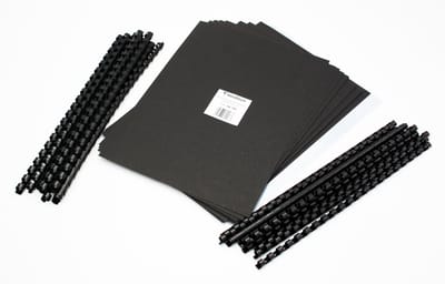 Verotech VB-100 - Bindingsset - Transparante PVC Voor- en Zwarte Achterkaften - Plastic Spiral 8mm en 10mm