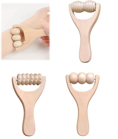 Allecto - Houten Massage Roller Set - 3-delige Massage Set - Ontspanning en Relaxatie - Voor Rug en Benen - Massagehulpmiddelen - Geschikt voor Thu..