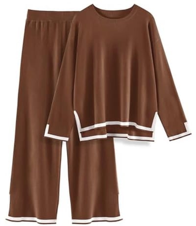Elegante Dames Loungewear Sets 2-delig Gebreid Trainingspak voor Winter