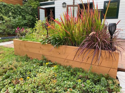 Borderbak hout - houten tuinborder - 40x40x40 cm - plantenbak zonder bodem - bloembak - hoge border - perkrand - kantopsluiting - TW Border