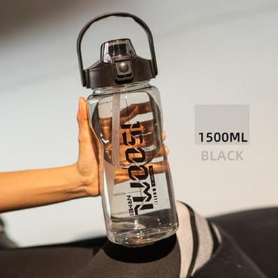 Waterfles Sport 2L Half Gallon Met Rietje Handvat Mark Fitness Jug BPA Vrij Reisfiets GYM Drinkware fles water