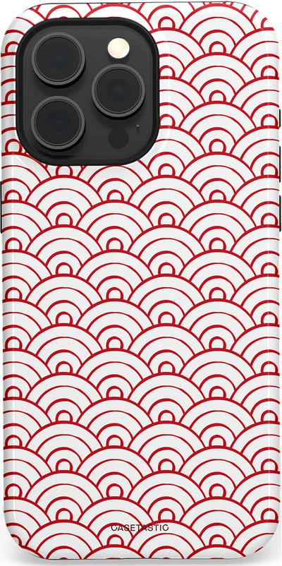 Casetastic Hoesje Geschikt voor Apple iPhone 15 Pro Max Magsafe - Stijlvolle Beschermende Duo-layer Case - Golfjes