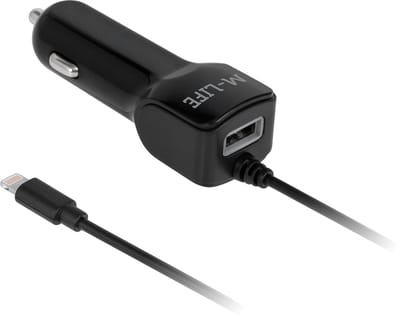 M-LIFE Serie - Autolader - Lightning + USB - 2100 mA - Compact