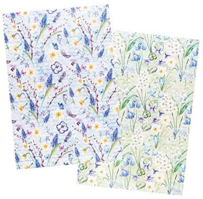 Rijstpapier voor decoupage - 2 vellen DIN A4 met vintage designs voor Kerstmis en bloemen