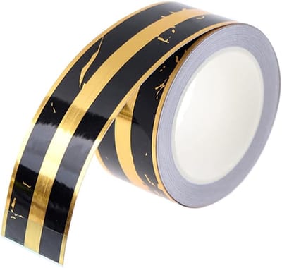 Zelfklevende Tegelstrip - Decoratieve tape - Woondecoratie - Waterdicht en afwasbaar - 5 meter - Zwart Goud