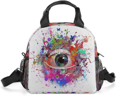 Bedrukte Lunchtas - Leuke Lunchzakjes - Lunch Meenemen - Lichtgewicht Ontwerp - Klein Formaat - Met Oogkleur