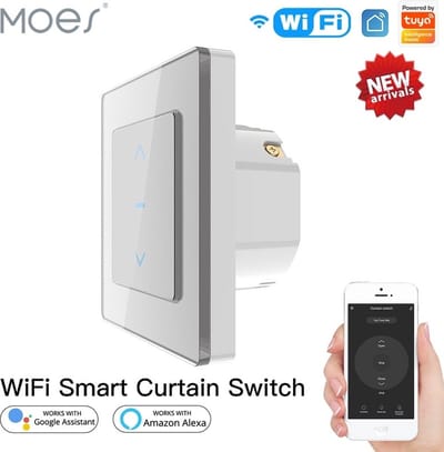 Moes WIFI Rolluikschakelaar | Werk met Tuya Smart en SmartLife! | Google Assistant | 600W | 10A | 1-kanaal | opbouw