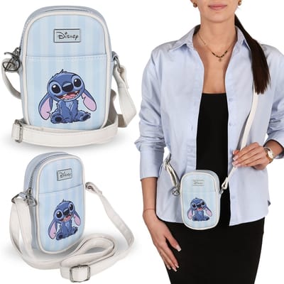 DISNEY Stitch kleine handtas met verstelbare riem, mini handtas voor jongeren 17x4x11 cm