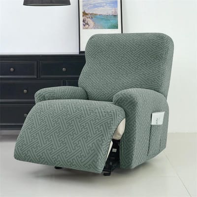 4 Stuks/set Jacquard Relaxfauteuil Bankhoes Stretch Fauteuil Slipcovers Effen Kleur Antislip Bankhoes voor Huis Kantoor Decor 1seat