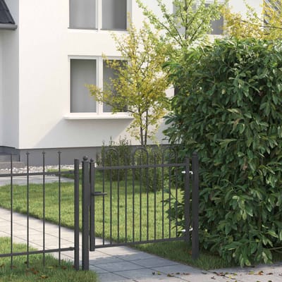 vidaXL - Hekpoort - DRONTEN - 100 - x - 75 - cm - Metaal - Zwart - Vergrendelbaar