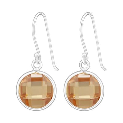 Aramat Jewels | Oorhangers | Chique Champagne Zirkonia Oorhangers meisje | | | |12mm | Zilver | Kinderen, Volwassenen | Verkleurd niet
