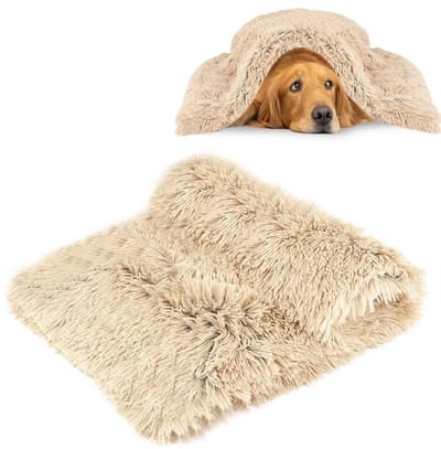 hondendeken, zachte kattendeken, fleecedeken, wasbare deken voor huisdieren, honden, katten, puppy's, zachte warme mat voor huisdieren, hond, kat, puppy (Beige, L: 75 x 100 cm)