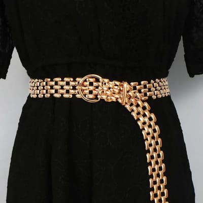 WiseGoods Premium Damesriem Taille - Tailleriem Dames - Riem Vrouw - Riemen Vrouwen - Dameskleding - Kleding Accessoires - Goud