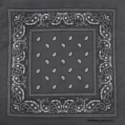 Haarsoires Haarband Bandana Zakdoek 55cm – Paisley Print – Donker Grijs - Multifunctioneel Accessoire voor Haar, Festivals en Mode - One Size & Unisex