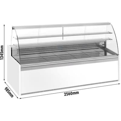 GGM Gastro Kühl- & Kuchentheke - 2560mm - mit 2 Ablagen Wit / Zilver