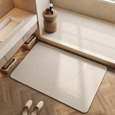 Crème Lucht Badkamervloermat Diatomeeënaarde Keuken Sterk Absorberend Toilet Deurmat Toilet Voetmat Entree Deurmat 60 * 90cm